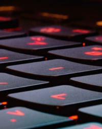 A closeup of a laptop keyboard